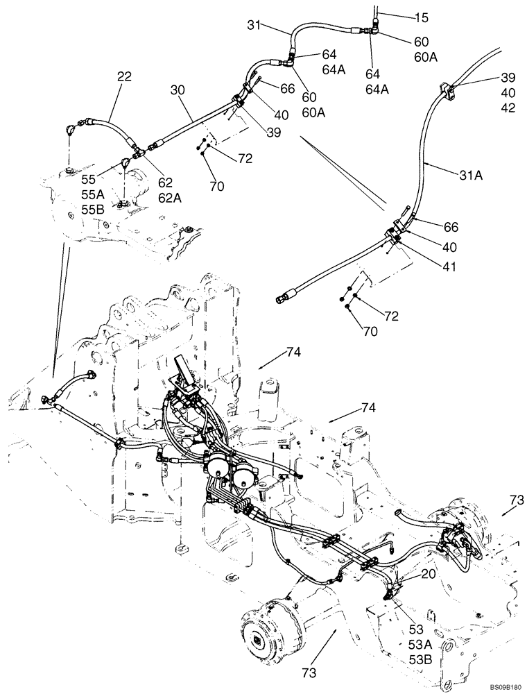 Схема запчастей Case 821E - (07-03) - HYDRAULICS - BRAKE, MAIN - FRONT AXLE (07) - BRAKES