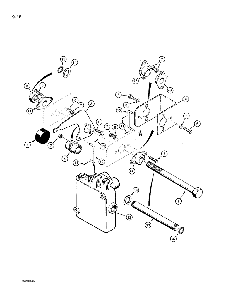 Схема запчастей Case 360 - (9-016) - TRENCHER BOOM LIFT CONTROL (09) - CHASSIS/ATTACHMENTS