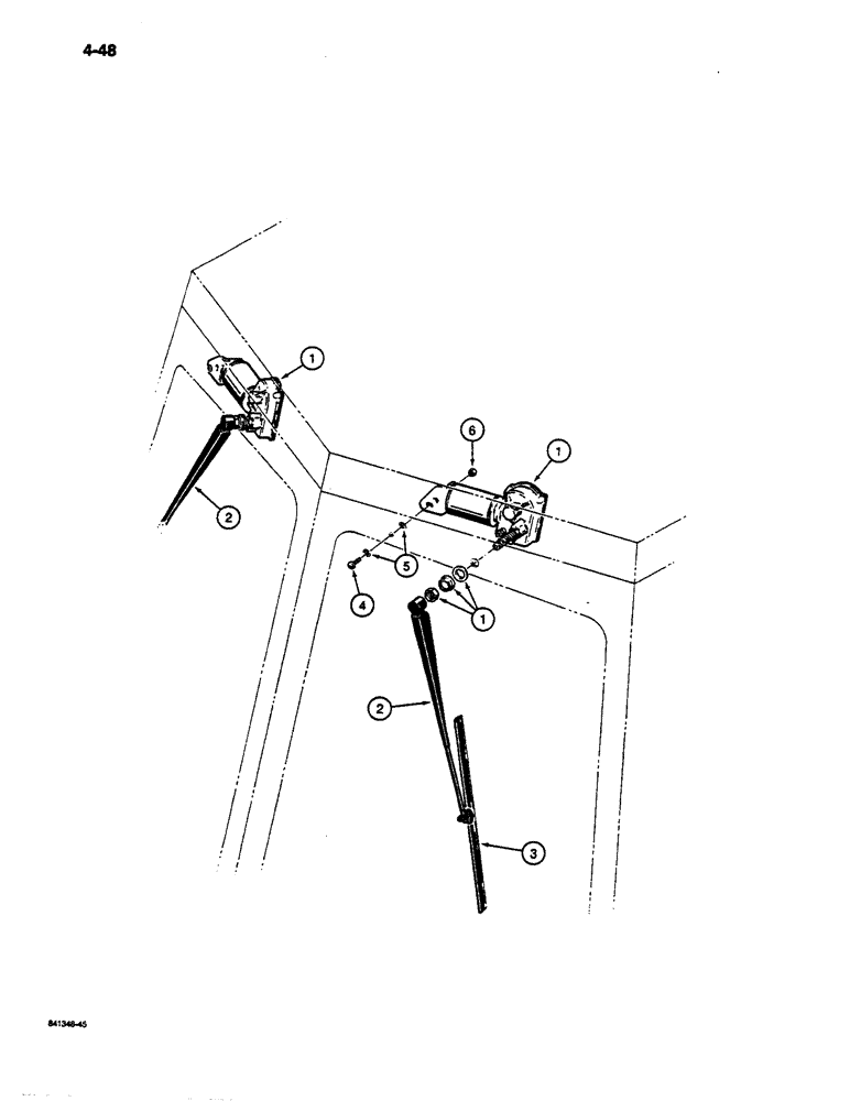 Схема запчастей Case W14C - (4-48) - REAR WIPER (04) - ELECTRICAL SYSTEMS