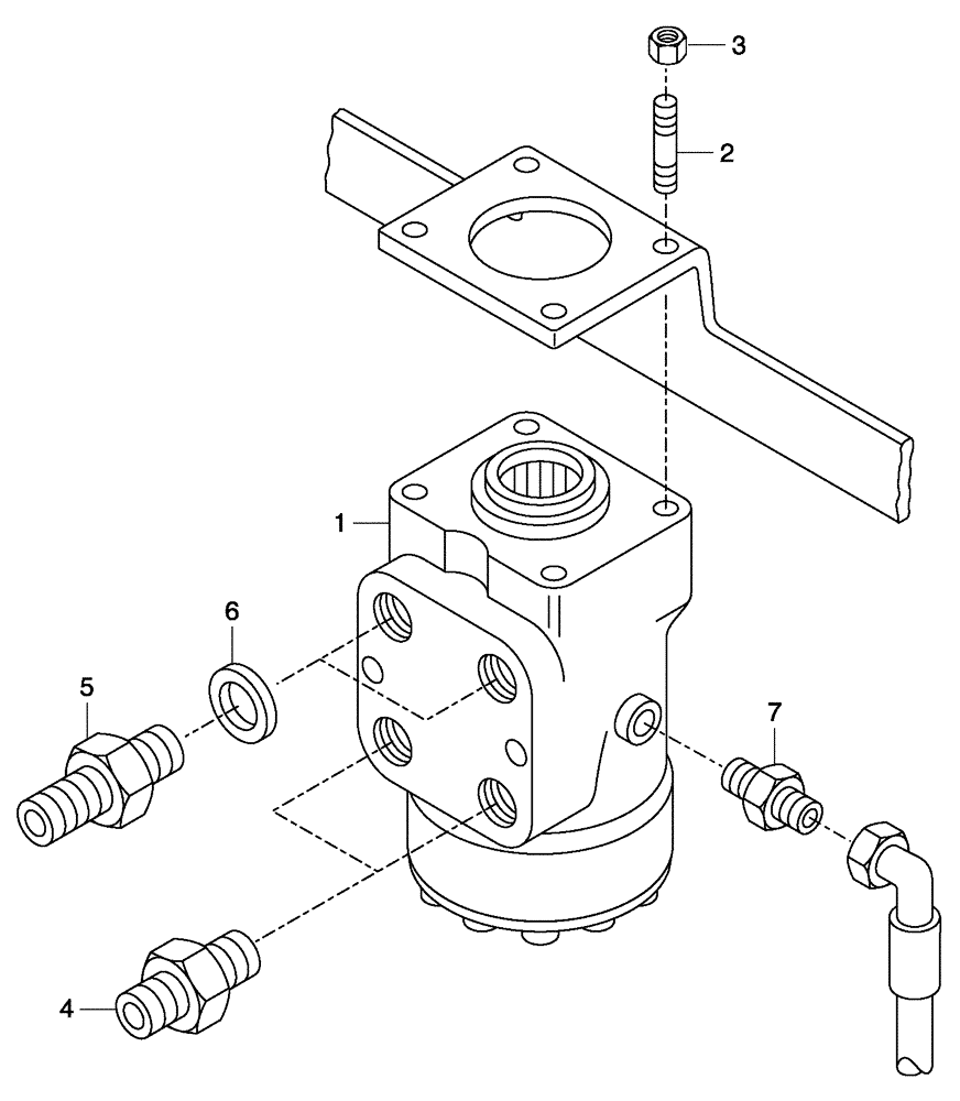 Схема запчастей Case 330 - (43A00010752[02]) - STEERING SYSTEM - STEERING POWER INSTALLATION (09) - Implement / Hydraulics / Frame / Brakes