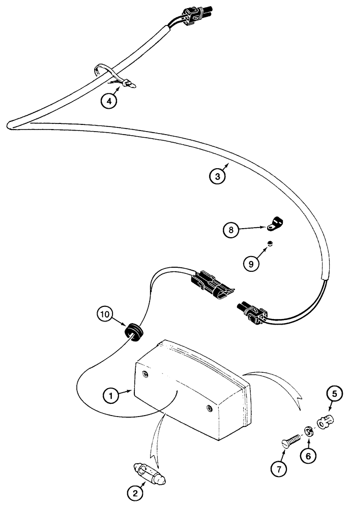 Схема запчастей Case 921C - (04-35) - LAMP, LICENSE PLATE (04) - ELECTRICAL SYSTEMS