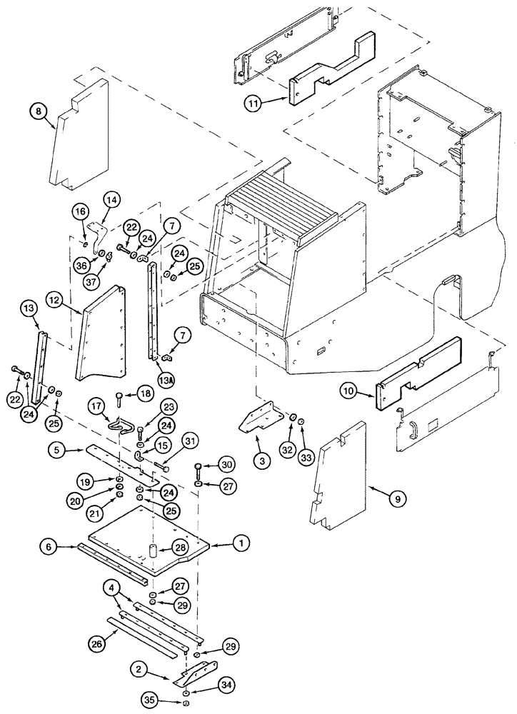 Схема запчастей Case 921C - (09-09) - INSULATION - REAR CHASSIS (09) - CHASSIS