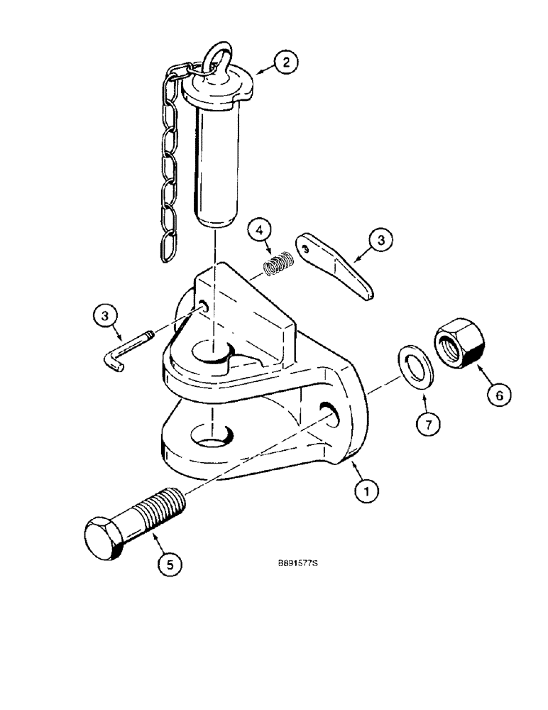 Схема запчастей Case 821B - (9-018) - CLEVIS HITCH ASSEMBLY AND MOUNTING (09) - CHASSIS/ATTACHMENTS