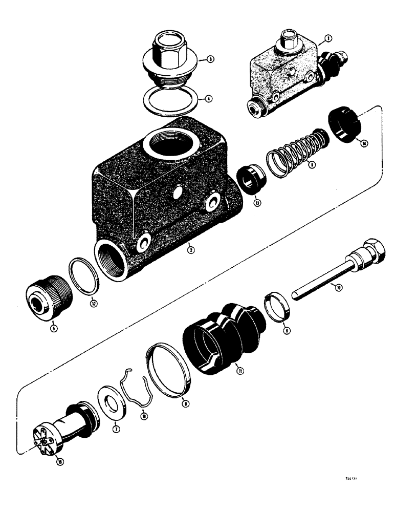 Схема запчастей Case 825 - (198) - L49813 BRAKE MASTER CYLINDER (04) - UNDERCARRIAGE