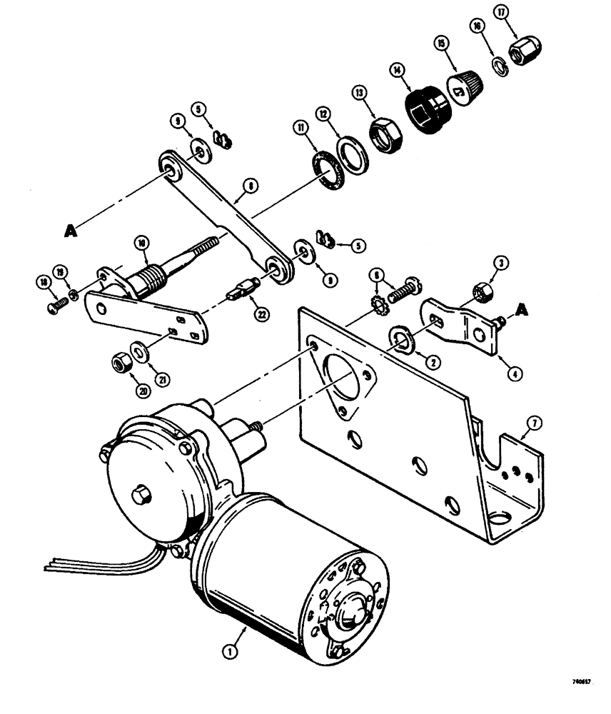 Схема запчастей Case W26B - (325A) - L35259 AND F93455 WIPER MOTORS (04) - ELECTRICAL SYSTEMS