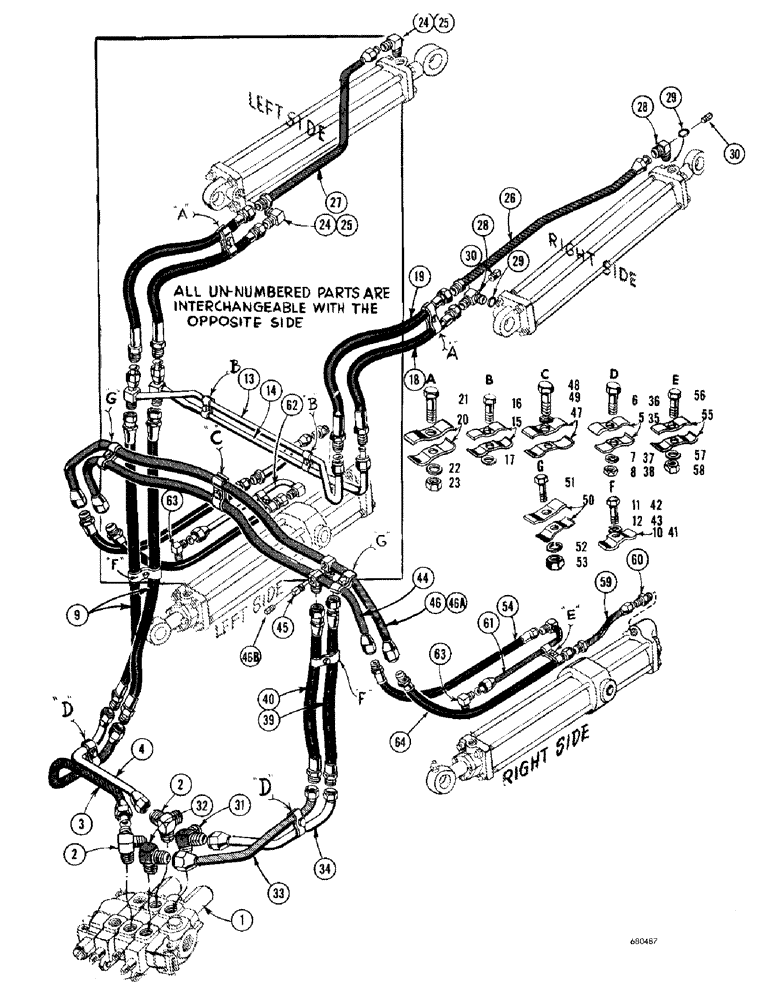 Схема запчастей Case 1000D - (226) - LOADER HYDRAULICS, USED BEFORE TRACTOR SERIAL NO. 7104771 (07) - HYDRAULIC SYSTEM