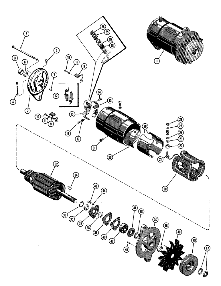 Схема запчастей Case 310G - (078) - A36279 GENERATOR, (148B) SPARK IGNITION ENGINE (06) - ELECTRICAL SYSTEMS