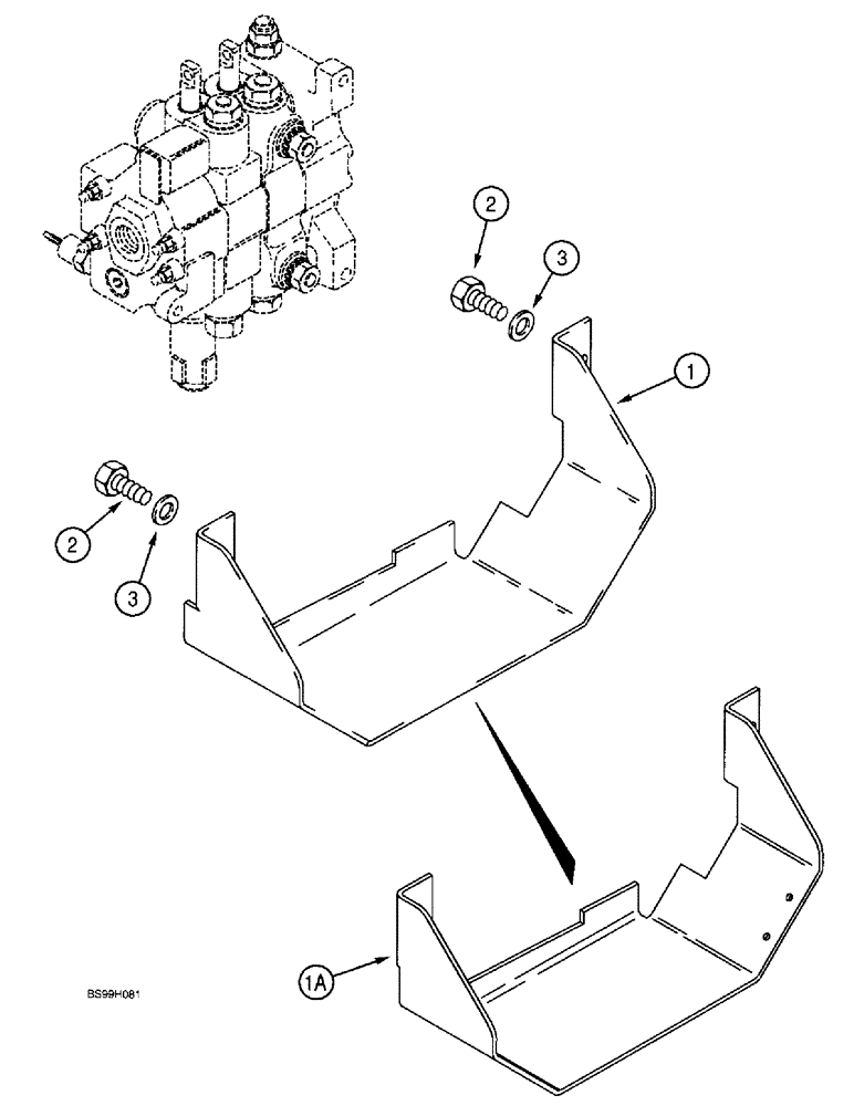 Схема запчастей Case 590SL - (9-30) - LOADER VALVE GUARD (09) - CHASSIS/ATTACHMENTS