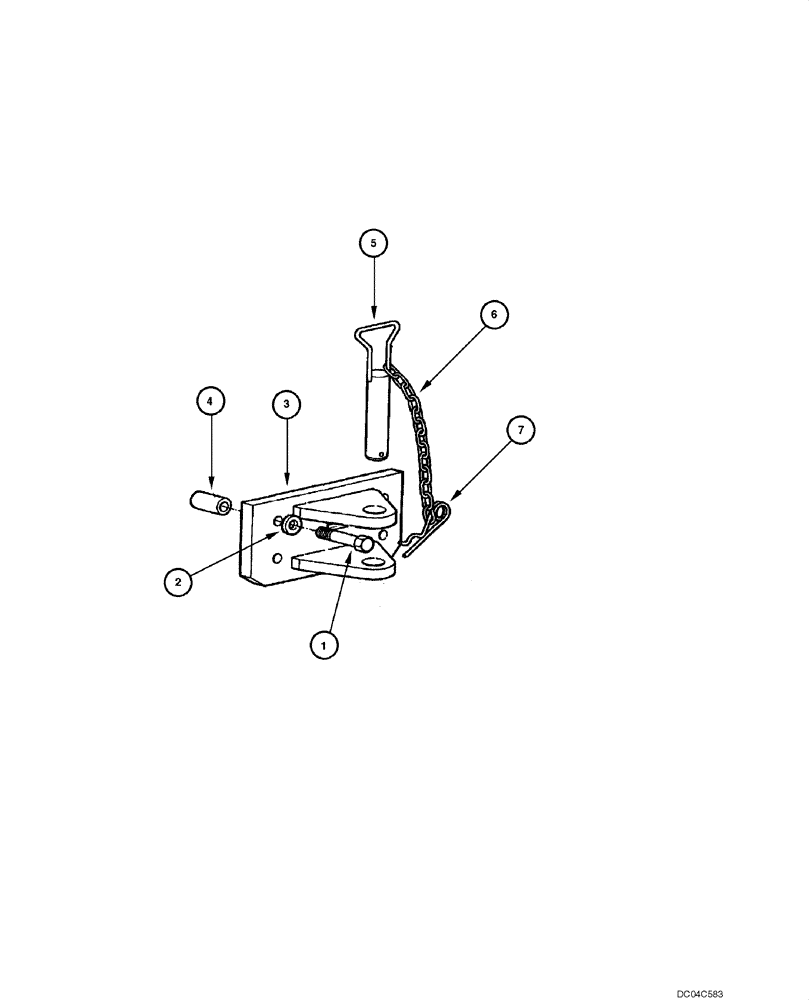 Схема запчастей Case 845 - (09.20[00]) - TRACTION HOOK- ASSEMBLY (09) - CHASSIS