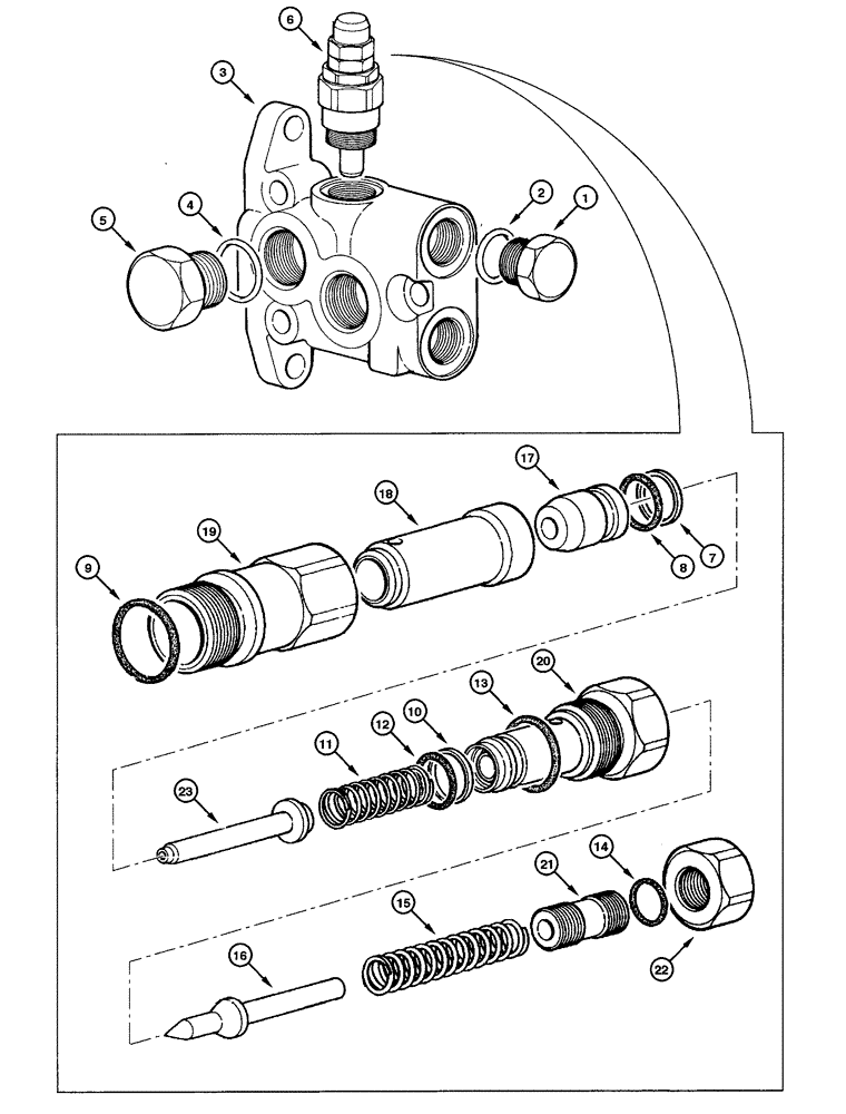 Схема запчастей Case 845 - (08.43[00]) - DISTRIBUITOR - INPUT VALVE (08) - HYDRAULICS