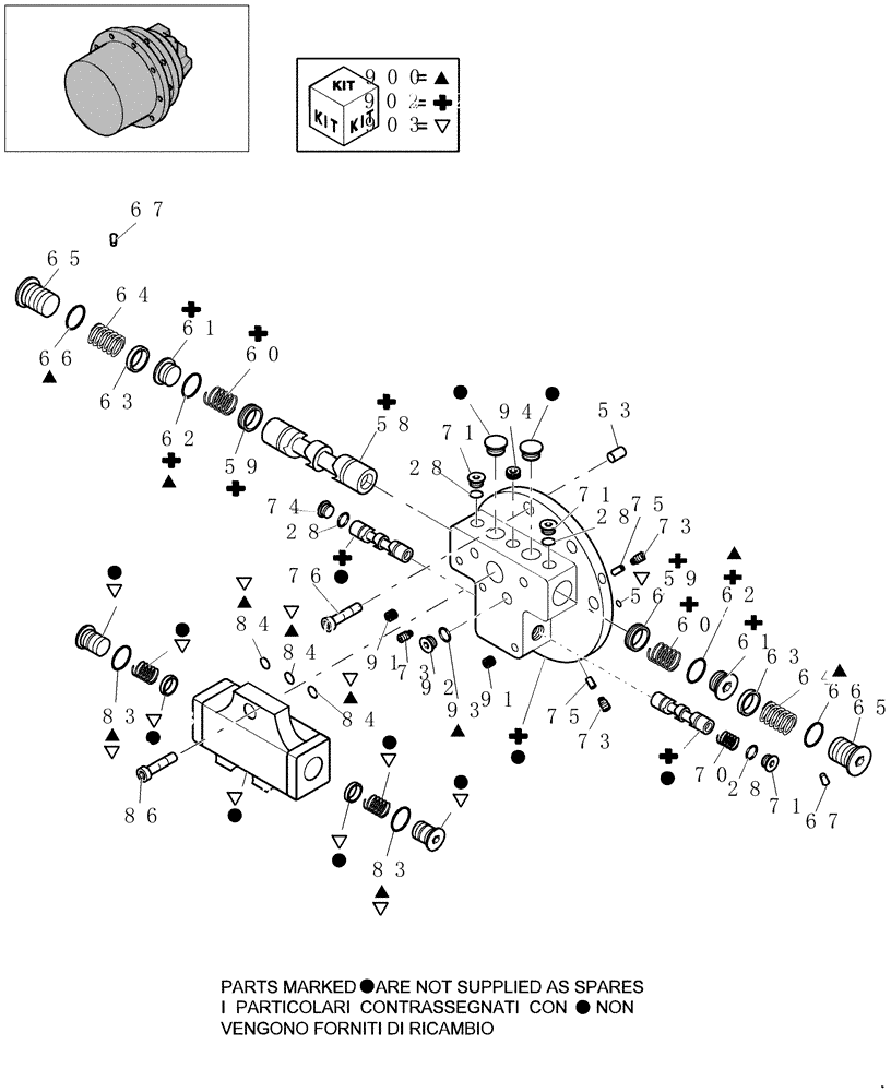 Схема запчастей Case CX27B - (3.010A[03]) - MOTOR PROPEL - COMPONENTS (03) - Section 3