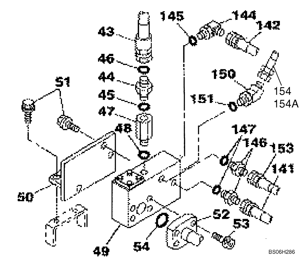 Схема запчастей Case CX210N - (08-61E) - HYDRAULICS, AUXILIARY - DOUBLE ACTING CIRCUIT, HAND OPERATED (08) - HYDRAULICS