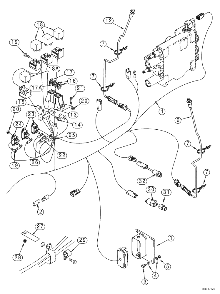 Схема запчастей Case 85XT - (04-06) - HARNESS, FRONT - CHASSIS (Nov 3 2009 8:28AM) (04) - ELECTRICAL SYSTEMS