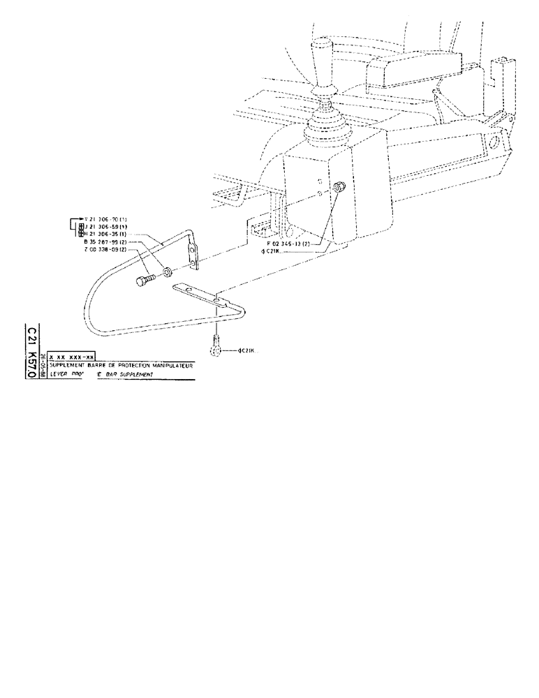 Схема запчастей Case 90BCL - (147) - LEVER PROTECTIVE BAR SUPPLEMENT (05) - UPPERSTRUCTURE CHASSIS