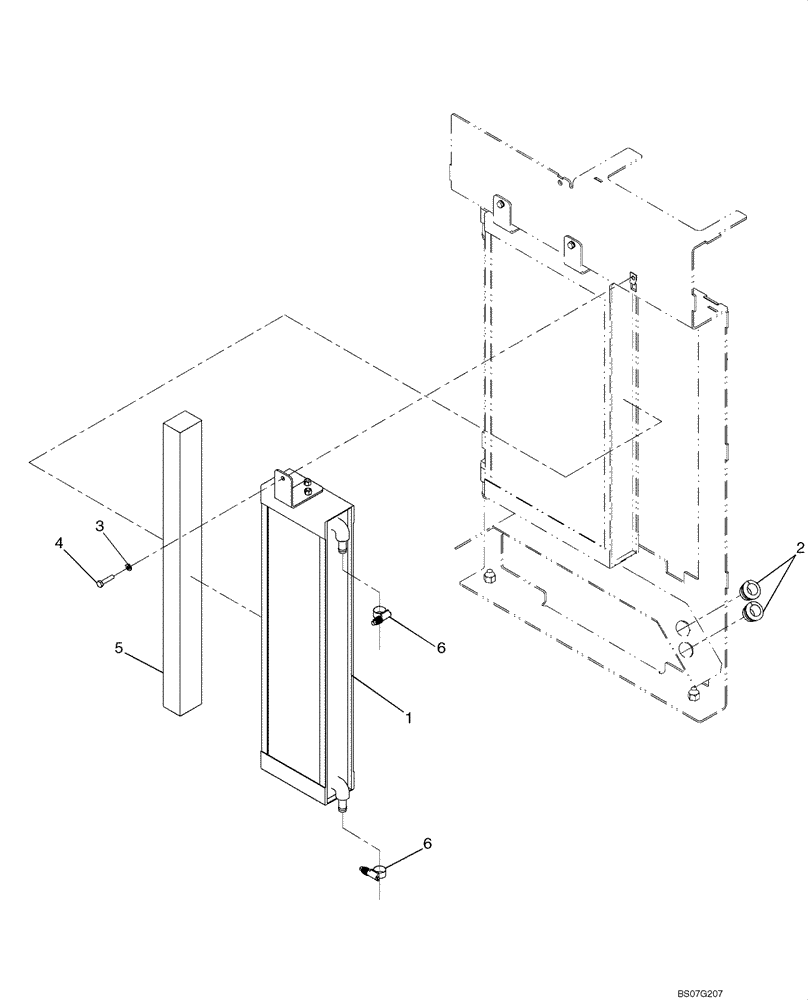 Схема запчастей Case 621E - (08-01A) - HYDRAULICS - OIL COOLER MOUNTING (08) - HYDRAULICS