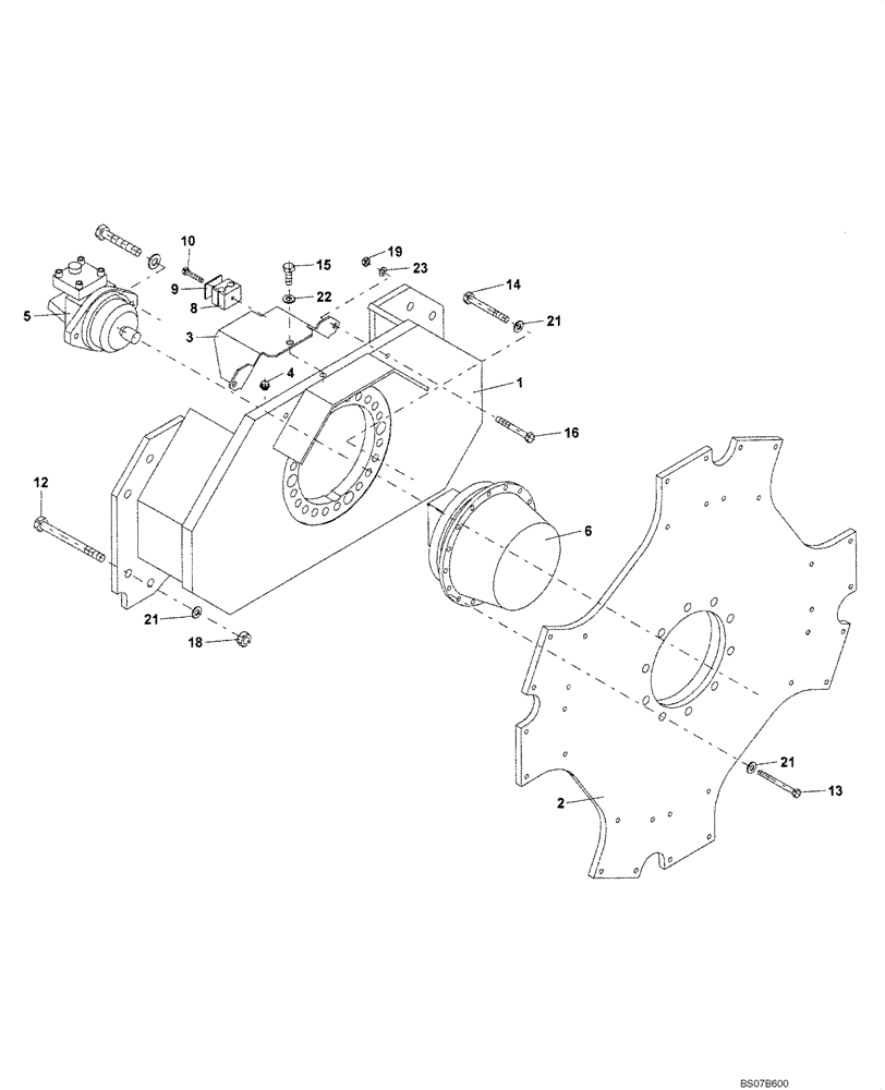 Схема запчастей Case SV216 - (07-001-00[02]) - TRANSMISSION - FRONT DRUM DRIVE - IF USED (GROUP 33) (ND106515) (06) - POWER TRAIN