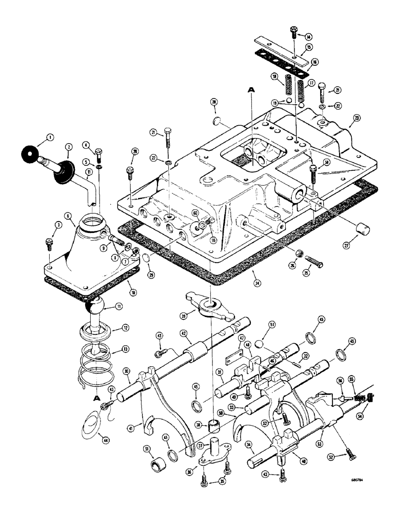 Схема запчастей Case 300 - (036) - TRANSMISSION ASSEMBLY, TRACTOR SERIAL NO. 5255 TO 5769 (03) - TRANSMISSION