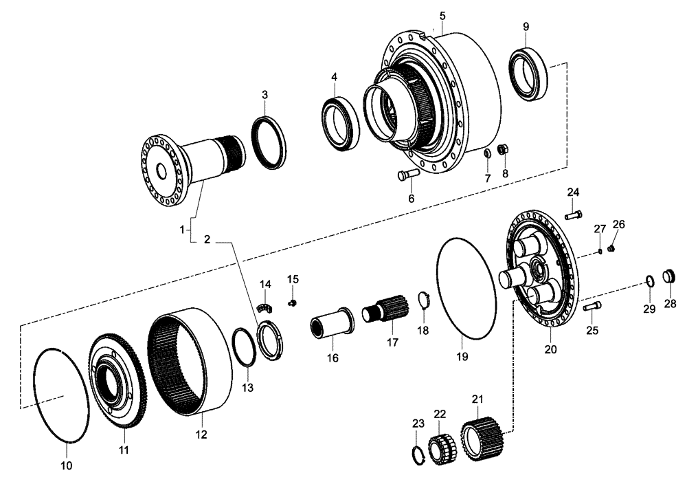 Схема запчастей Case 335B - (33A00000742[001]) - CARRIER HUB, WHEEL REDUCTION GEAR (87363340) (11) - AXLES/WHEELS