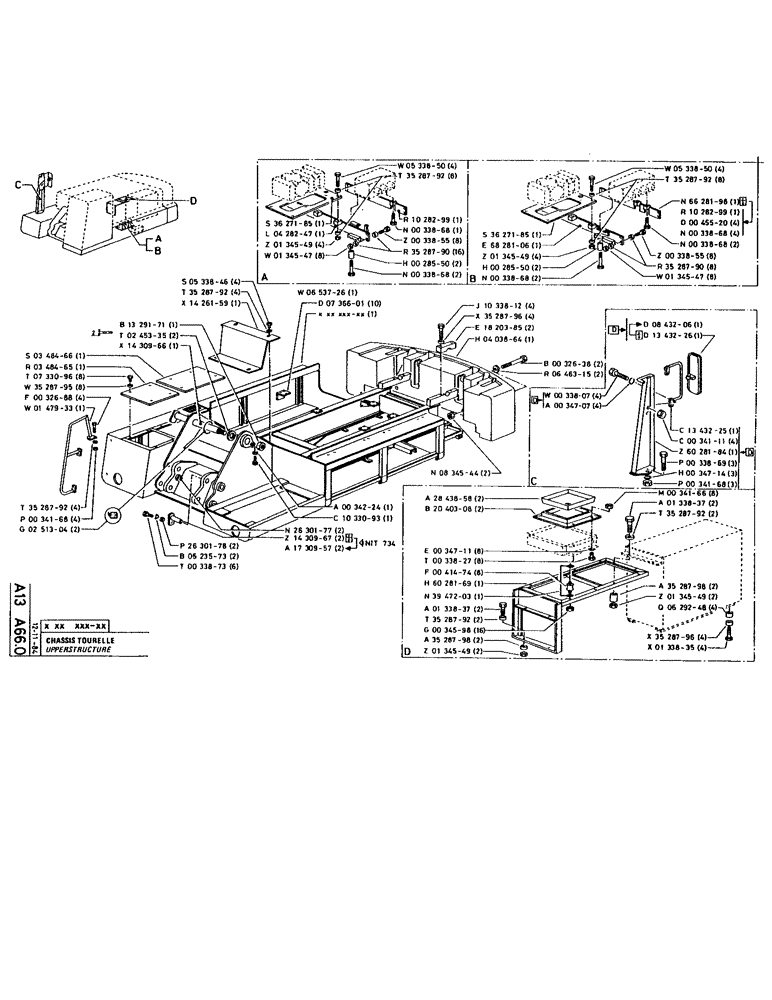 Схема запчастей Case 160CKS - (016) - UPPERSTRUCTURE (05) - UPPERSTRUCTURE CHASSIS