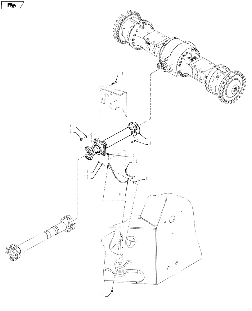 Схема запчастей Case 1021G - (44.100.050) - DRIVE SHAFT, OPEN DIFFERENTIAL (44) - WHEELS