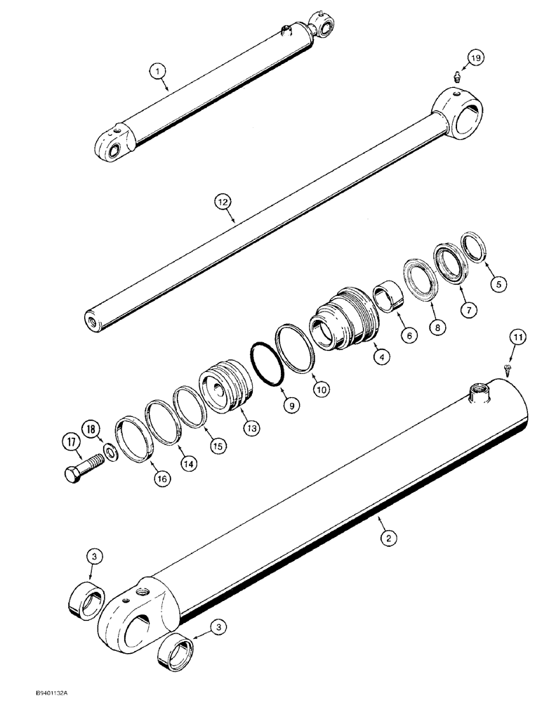 Схема запчастей Case 580SK - (8-117C) - LOADER LIFT CYLINDERS (08) - HYDRAULICS