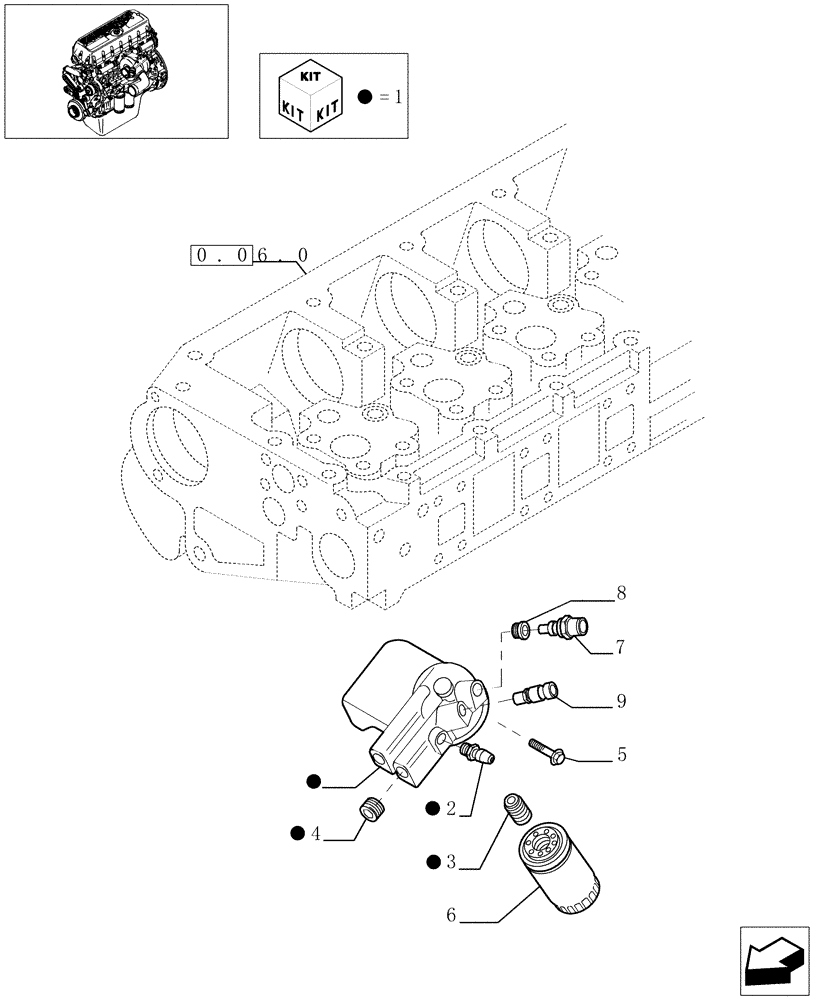 Схема запчастей Case F3BE0684A B001 - (0.20.0[01]) - FUEL FILTER & RELATED PARTS (504037553) 