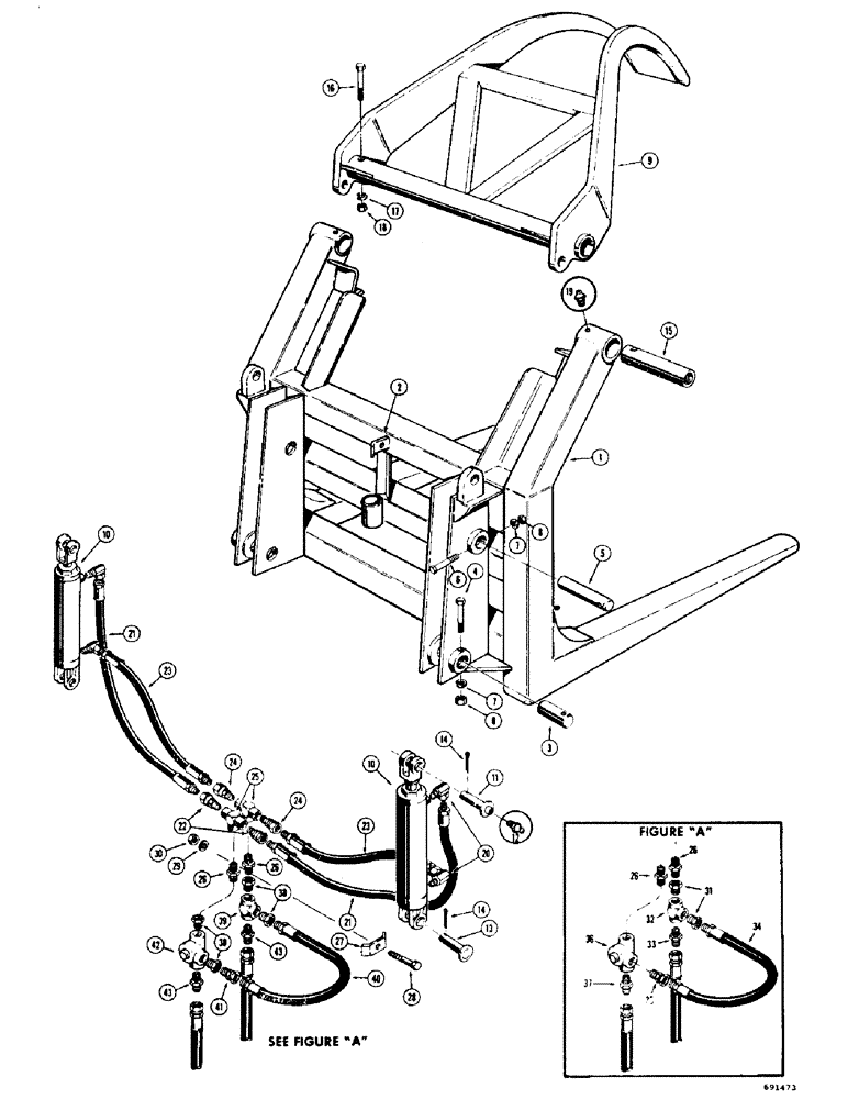 Схема запчастей Case 310G - (160) - LOGGING FORK AND GRAPPLE ATTACHMENT (05) - UPPERSTRUCTURE CHASSIS