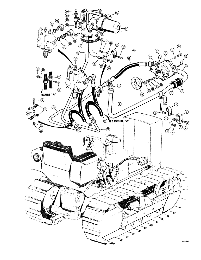 Схема запчастей Case 310G - (140) - BASIC TRACTOR HYDRAULICS (07) - HYDRAULIC SYSTEM