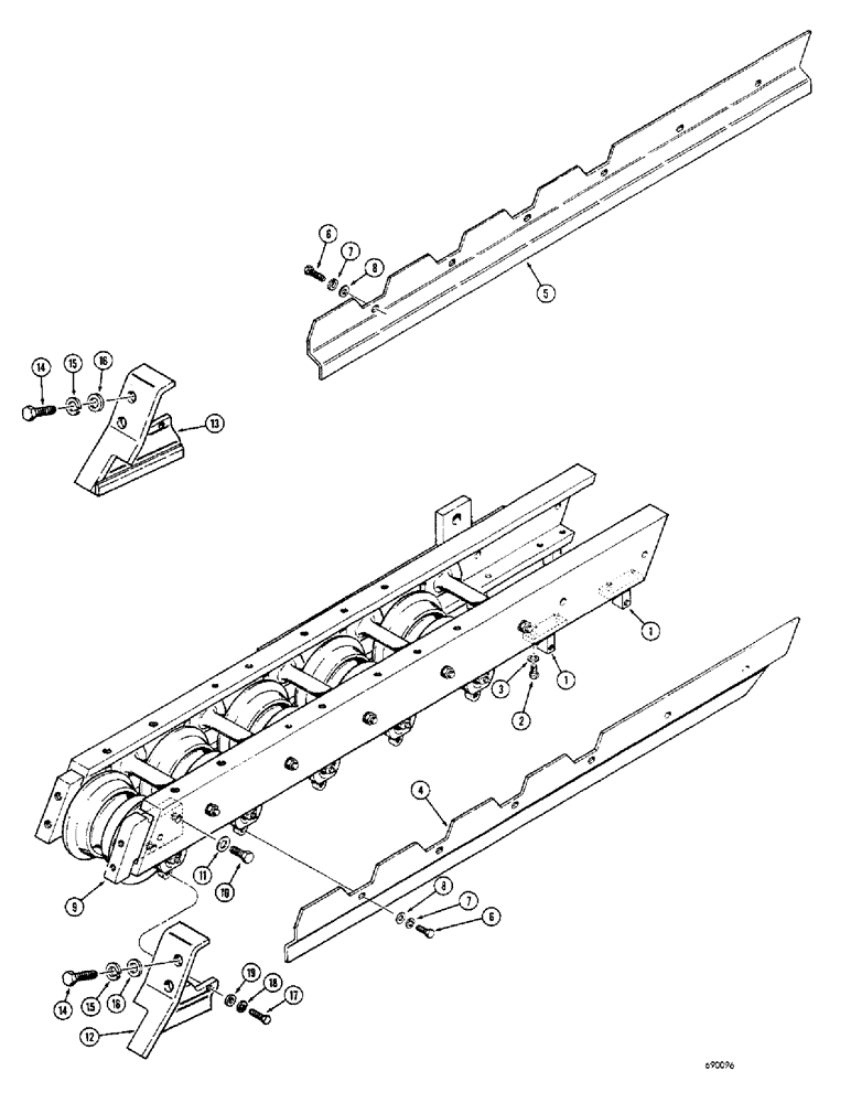 Схема запчастей Case 350 - (162) - TRACK GUIDES (04) - UNDERCARRIAGE