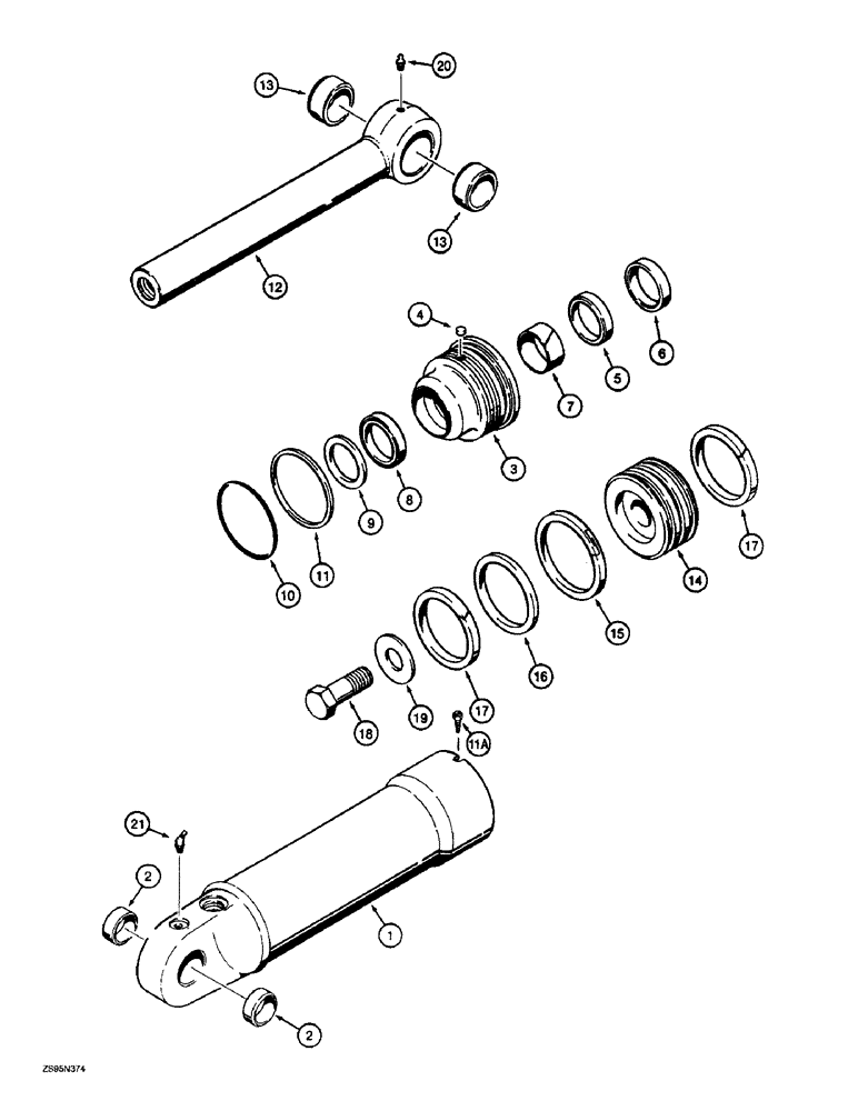 Схема запчастей Case 1150E - (8-078) - G101272 AND G101273 RIPPER CYLINDERS (08) - HYDRAULICS