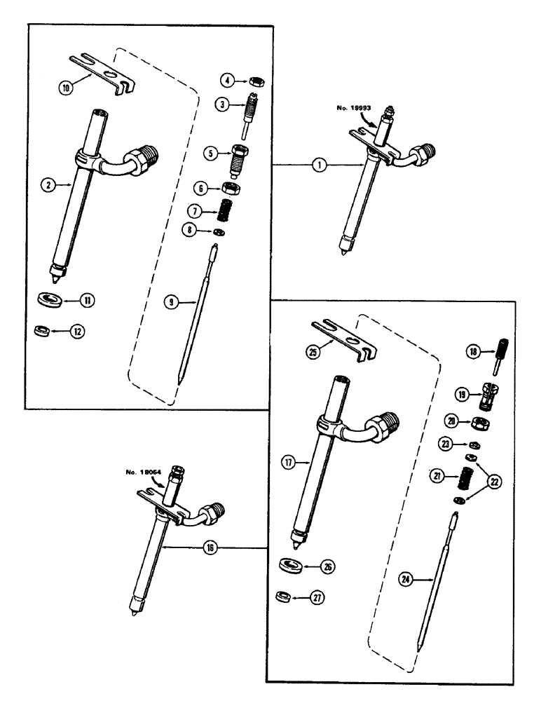 Схема запчастей Case 1700-SERIES - (057A) - INJECTION NOZZLE, 188 DIESEL ENGINE (10) - ENGINE