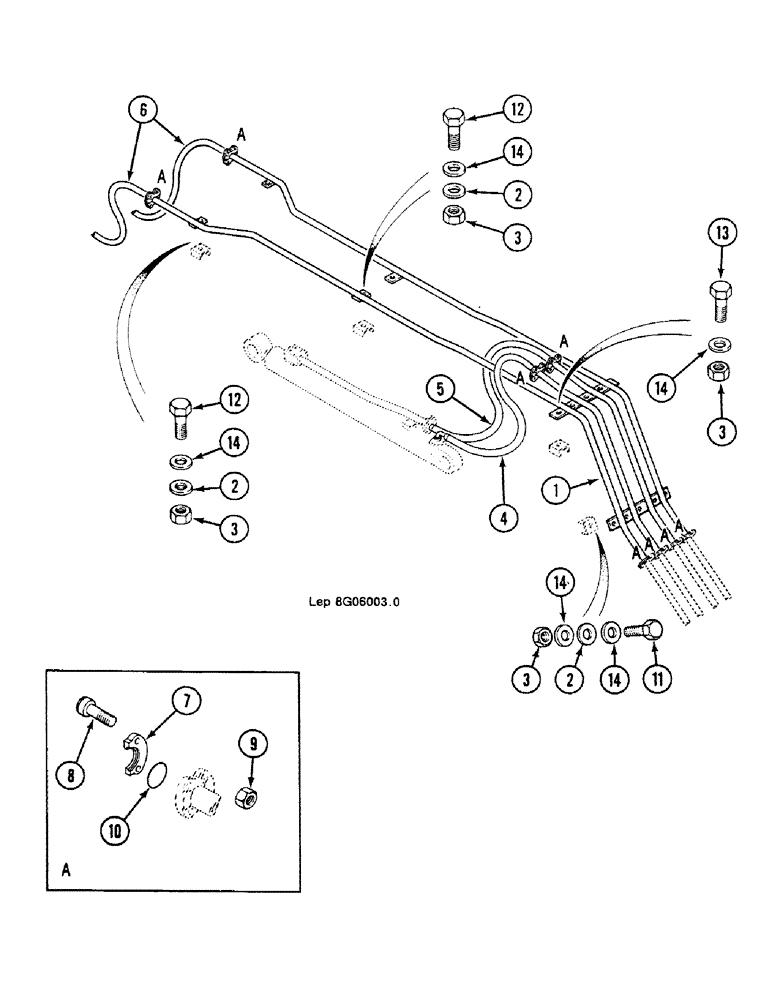 Схема запчастей Case 688C - (8G-020) - MOBILE SECTION HYDRAULIC CIRCUIT (REMOTE-CONTROLLED BOOM), (XXXXX-) (07) - HYDRAULIC SYSTEM