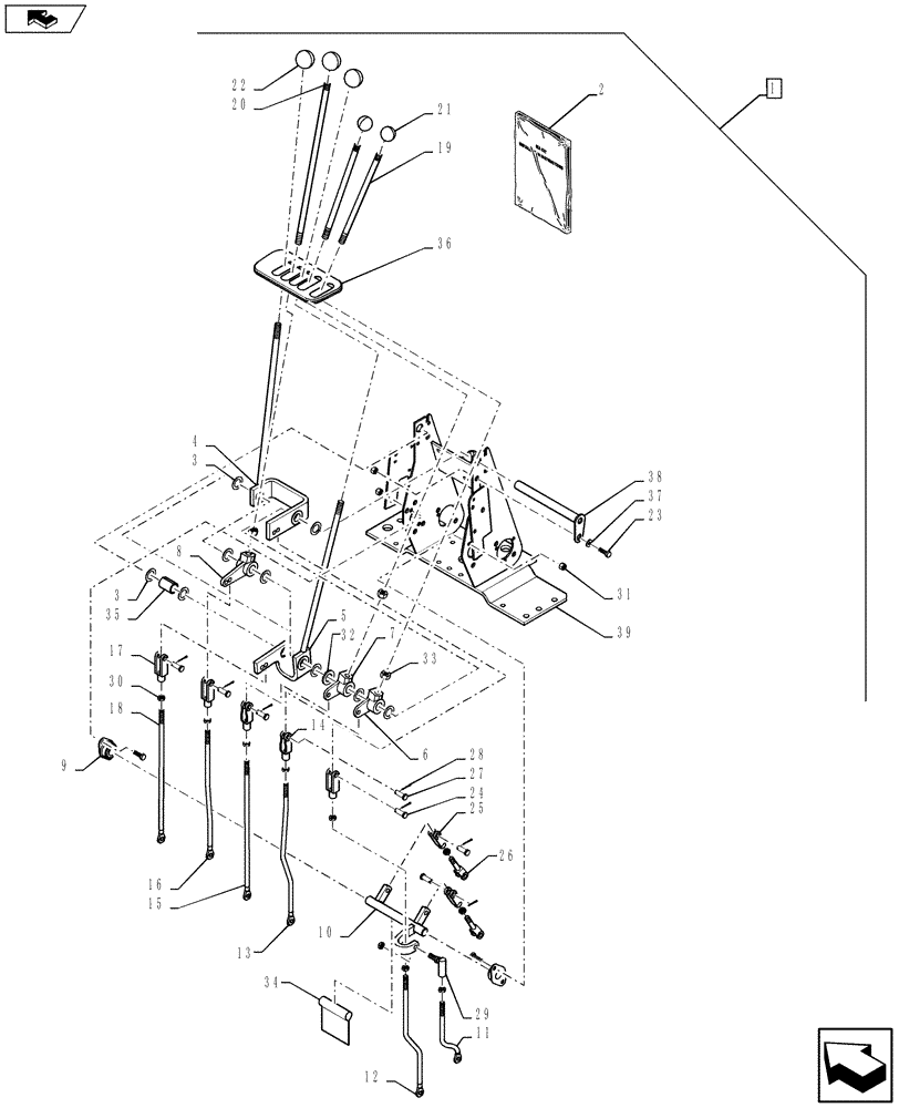 Схема запчастей Case 580SN WT - (88.035.05[01]) - DIA KIT, CONVERSION 2 LEVERS TO FOOT SWING (88) - ACCESSORIES