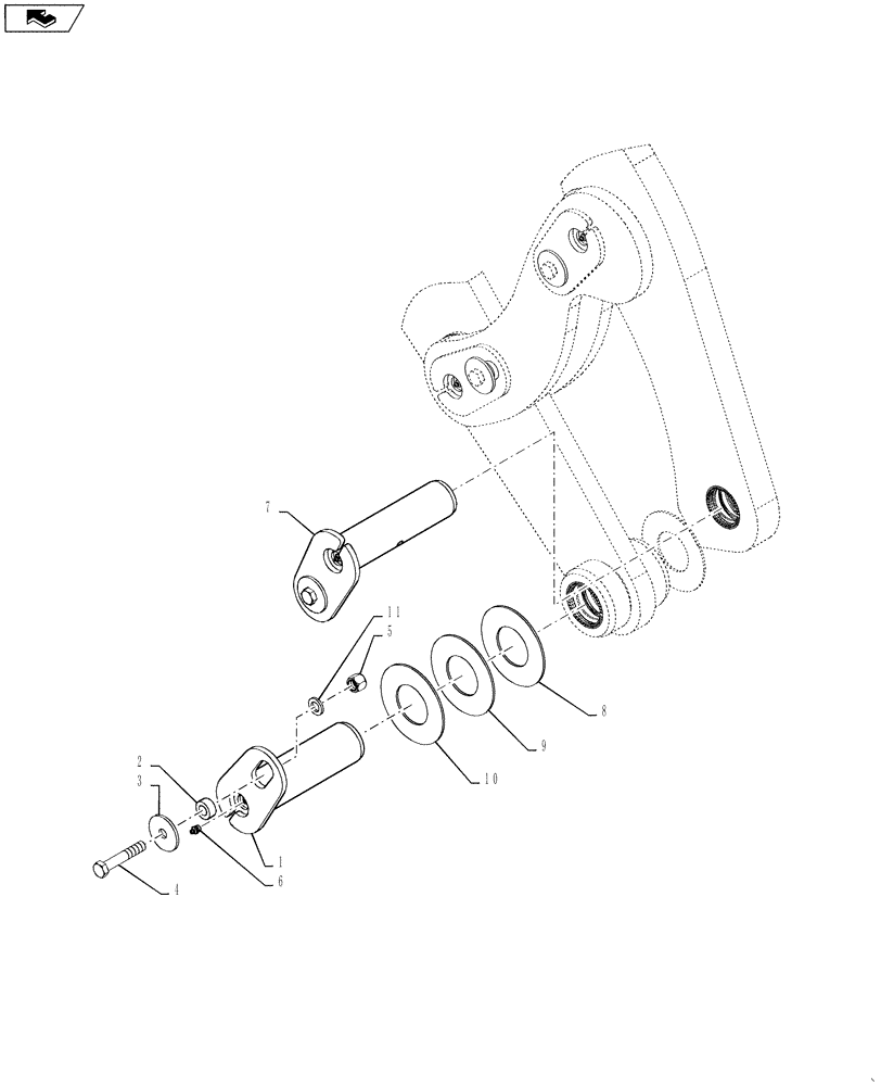 Схема запчастей Case 521F - (82.100.03) - XT/TC LIFT ARM PIN INSTALATION (82) - FRONT LOADER & BUCKET