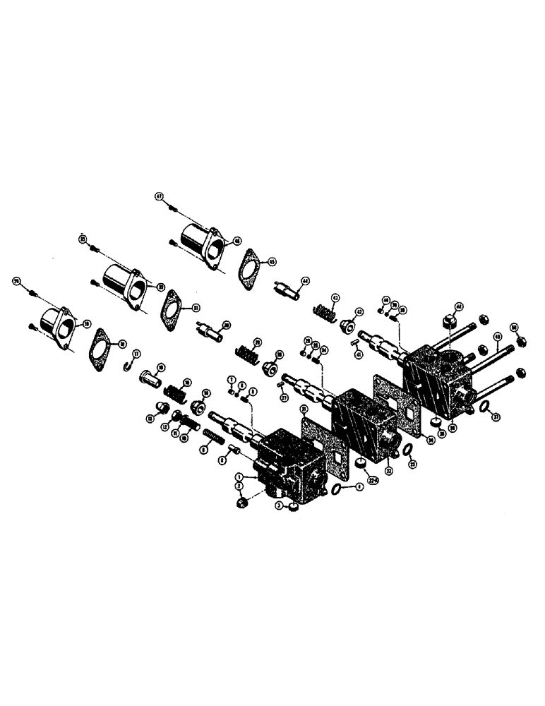 Схема запчастей Case 520 - (102) - 16400 AND 38876 HYDRAULIC CONTROL VALVES (07) - HYDRAULIC SYSTEM