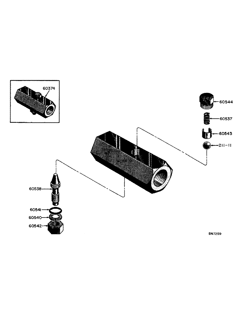 Схема запчастей Case 21 - (49) - 60374 FLOW CONTROL VALVE 