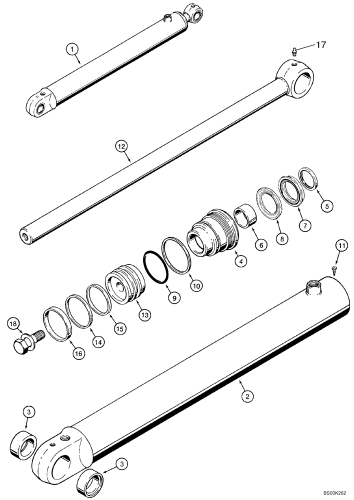 Схема запчастей Case 590SM - (08-62) - CYLINDER ASSY - LOADER LIFT (08) - HYDRAULICS