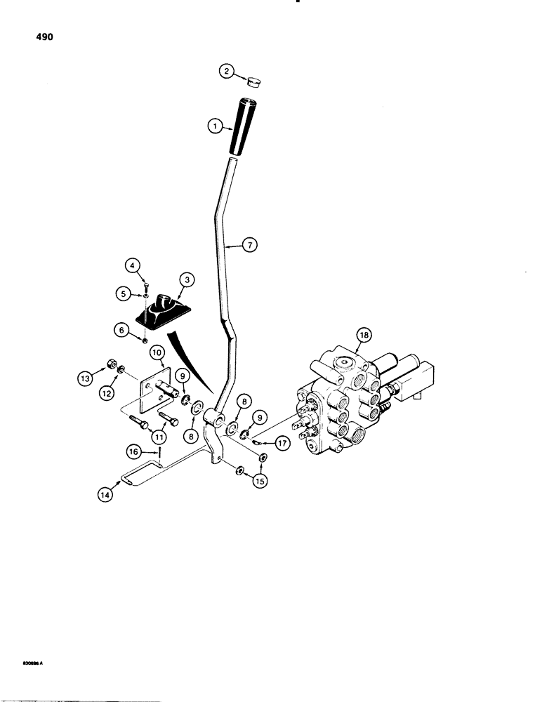 Схема запчастей Case 580E - (490) - LOADER CONTROLS - CLAM SPOOL (09) - CHASSIS/ATTACHMENTS