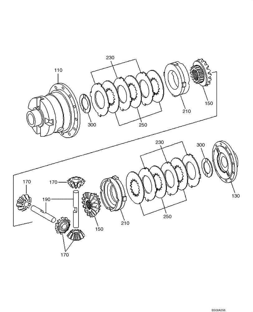 Схема запчастей Case 1221E - (06-28[01]) - AXLE - FRONT / REAR - LIMITED SLIP DIFFERENTIAL (87700464) (3) (06) - POWER TRAIN