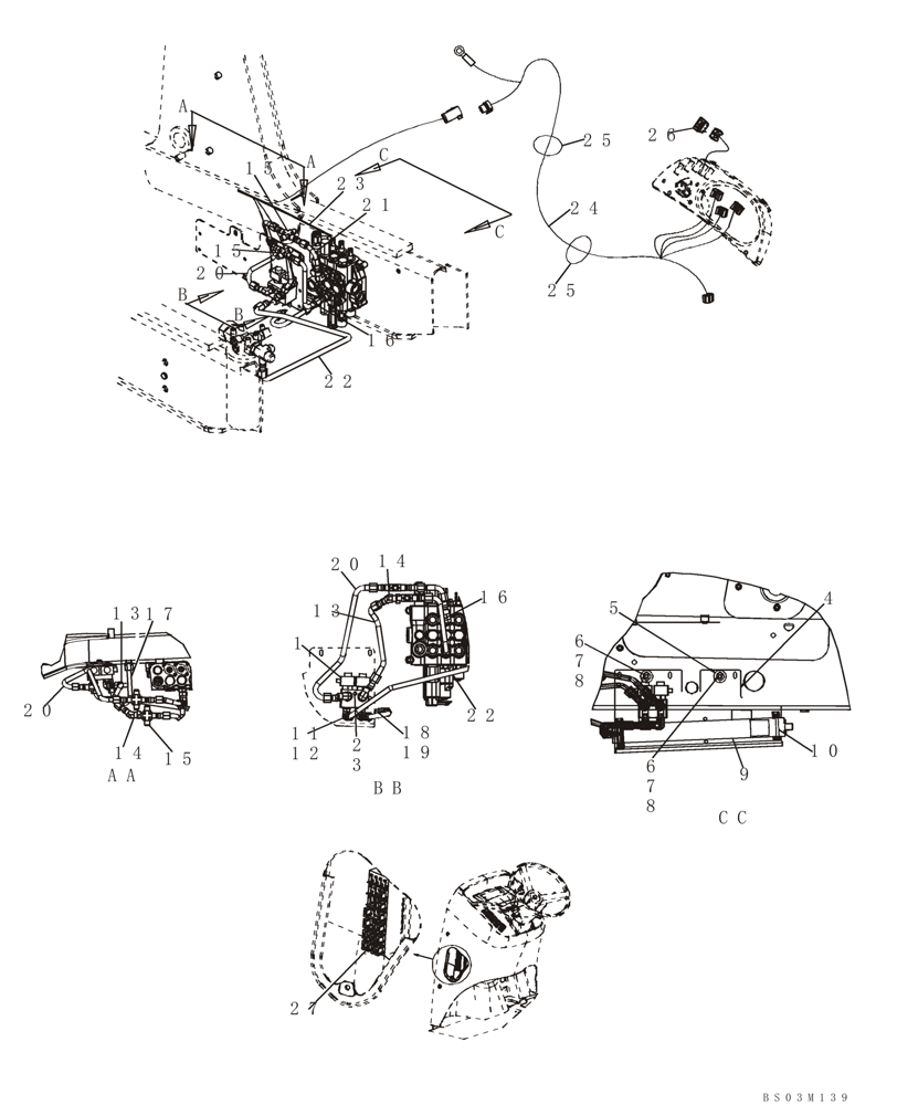 Схема запчастей Case 580M - (08-25) - HYDRAULICS - RIDE CONTROL (87433240 SOLENOID VALVE) (08) - HYDRAULICS