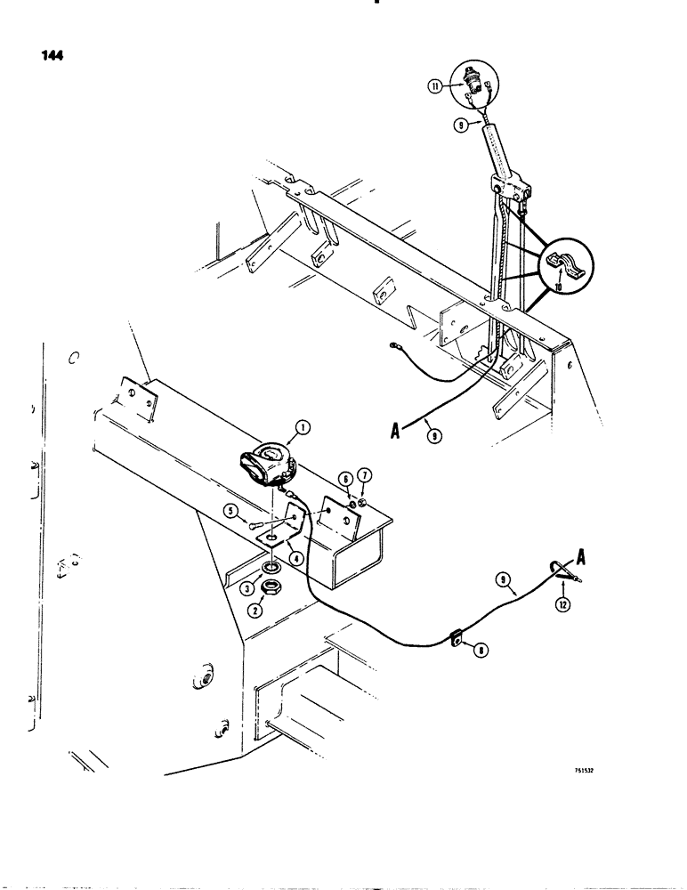 Схема запчастей Case 1845S - (144) - HORN (55) - ELECTRICAL SYSTEMS