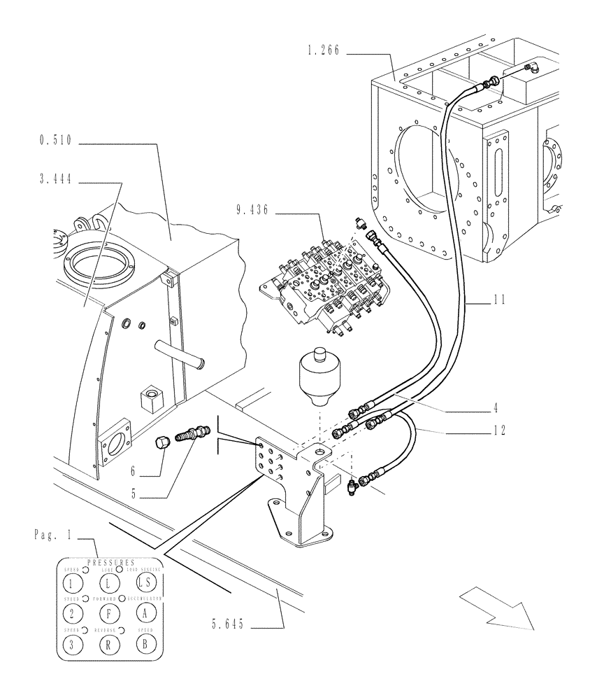 Схема запчастей Case 1850K - (6.756[02]) - HYDRAULIC DIAGNOSTIC SYSTEM Electrical System / Decals