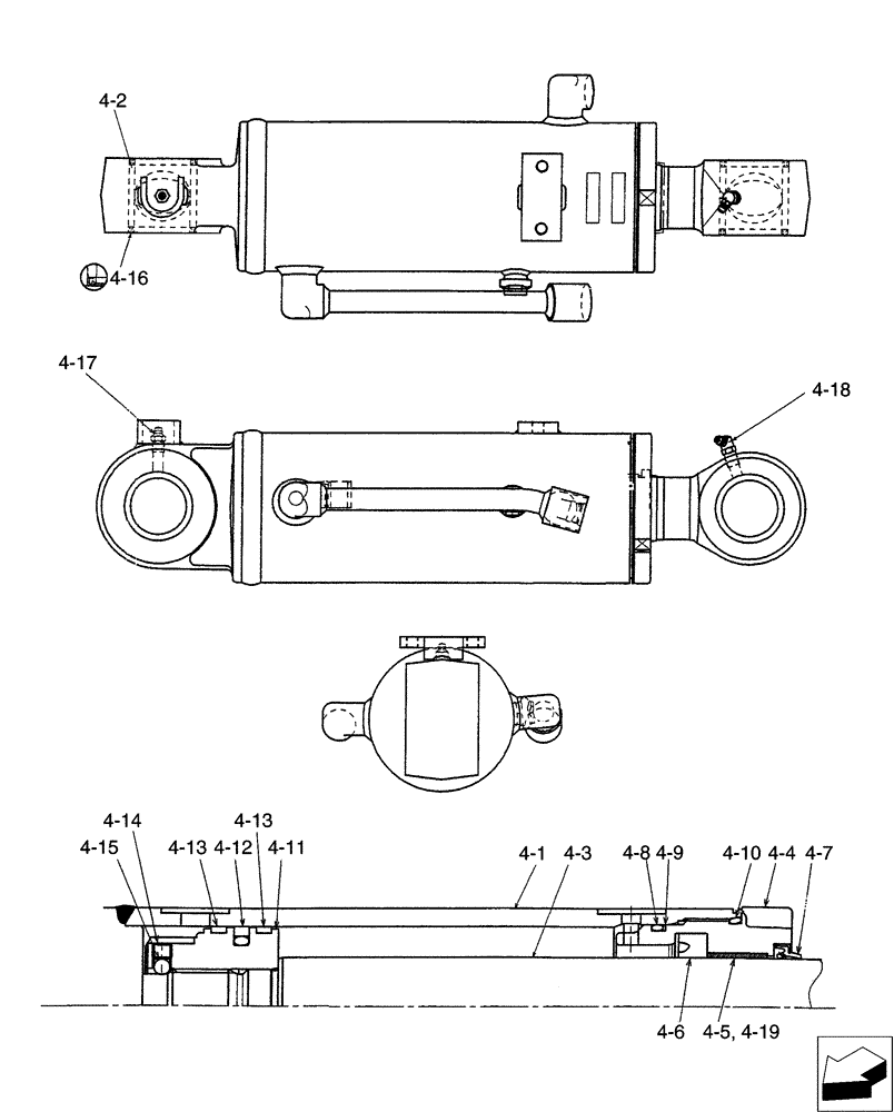 Схема запчастей Case CX31B - (02-022[02]) - CYLINDER INSTAL, DOZER (35) - HYDRAULIC SYSTEMS