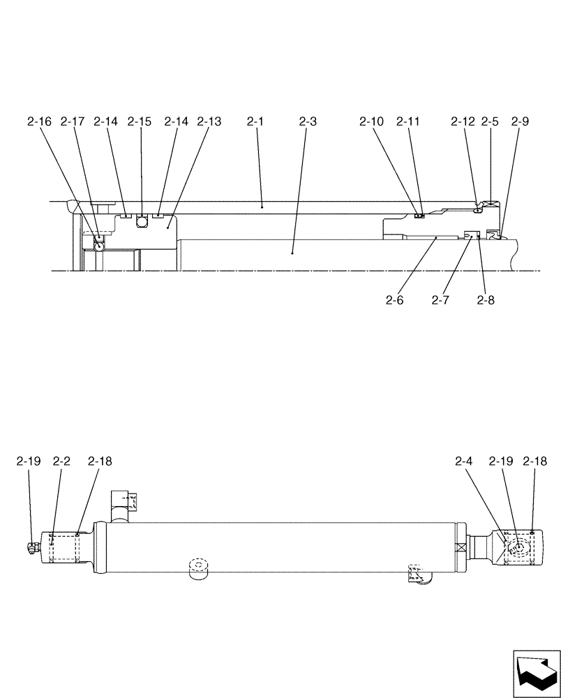 Схема запчастей Case CX17B - (03-006[02]) - CYLINDER INSTAL - BUCKET (35) - HYDRAULIC SYSTEMS