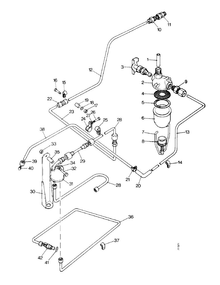 Схема запчастей Case 850 - (A06-1) - FUEL LINES, STRAINER AND THERMOSTART (01) - ENGINE