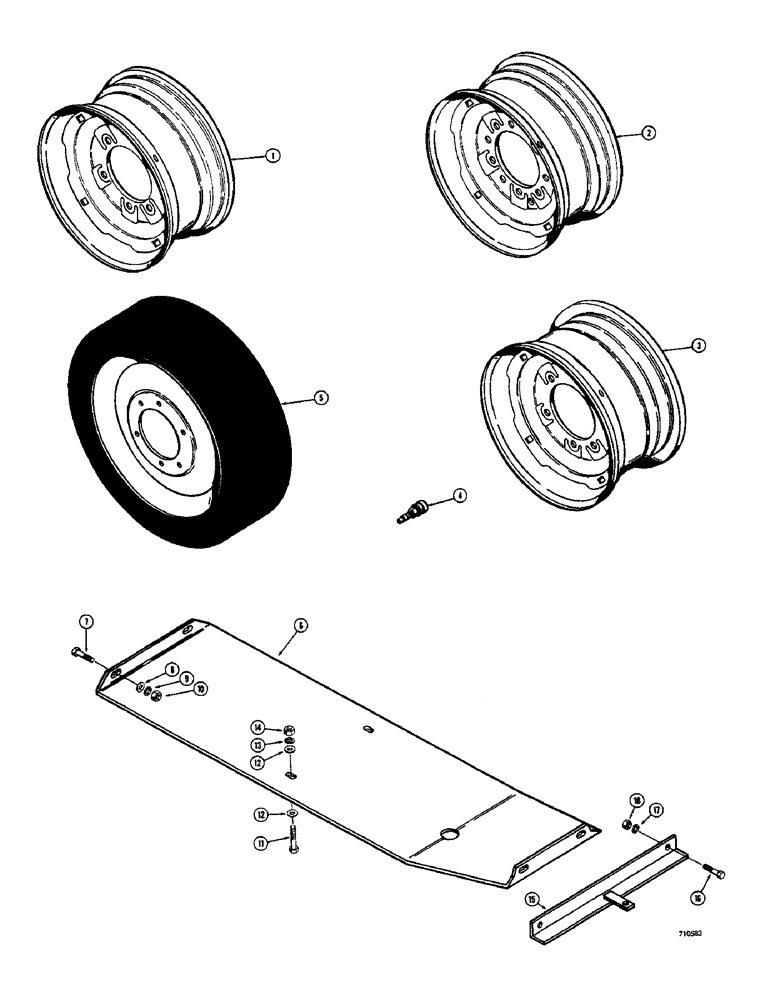 Схема запчастей Case 1500-SERIES - (056) - WHEELS (44) - WHEELS