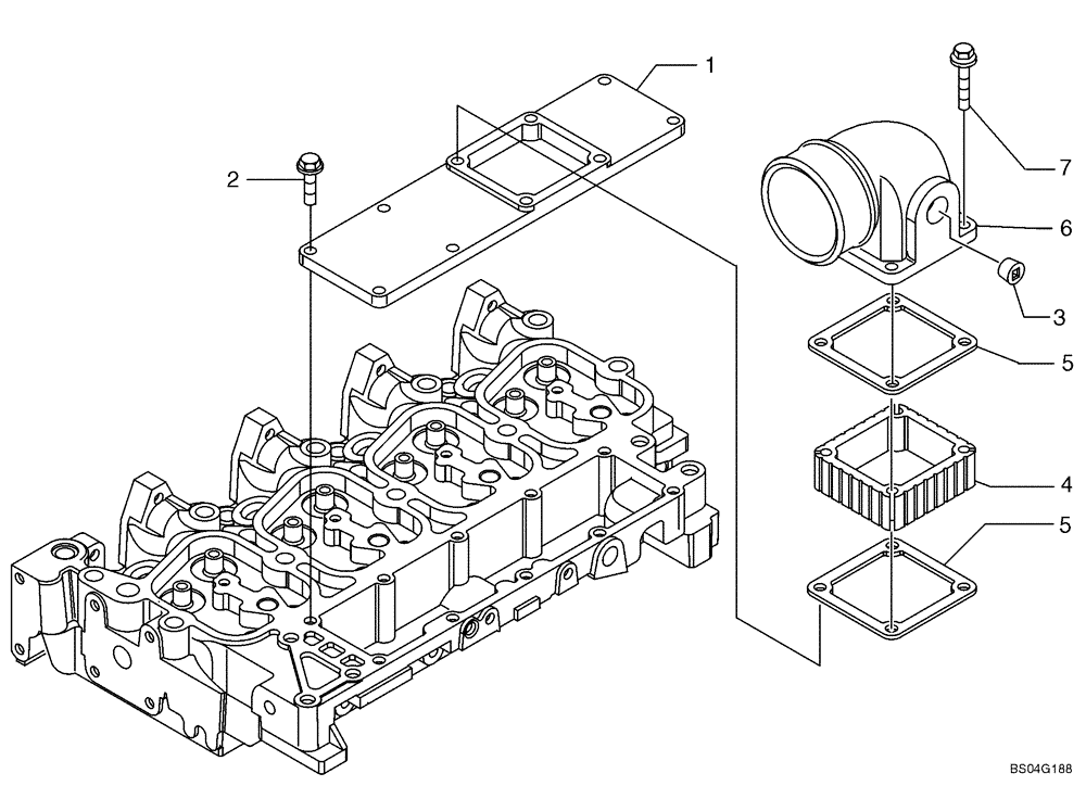 Схема запчастей Case 521D - (02-35) - MANIFOLD - INTAKE (02) - ENGINE