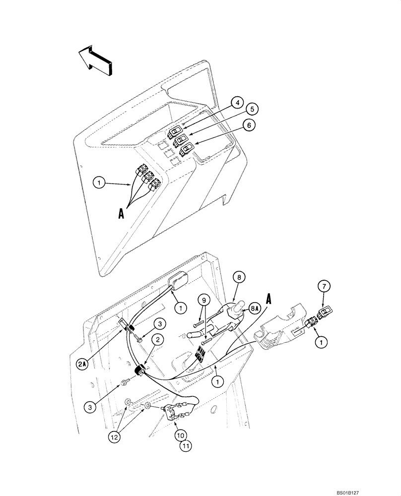 Схема запчастей Case 570MXT - (04-07) - HARNESS, FRONT CONSOLE AND SWITCHES (04) - ELECTRICAL SYSTEMS