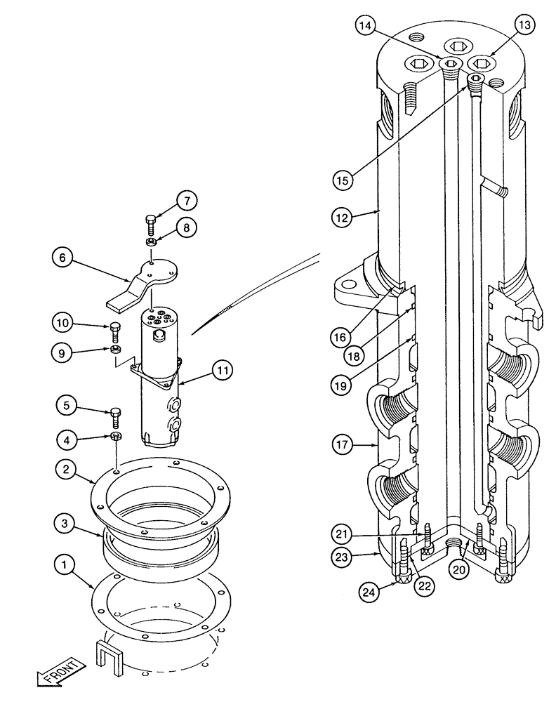 Схема запчастей Case 9060 - (6-18) - HYDRAULIC SWIVEL (06) - POWER TRAIN