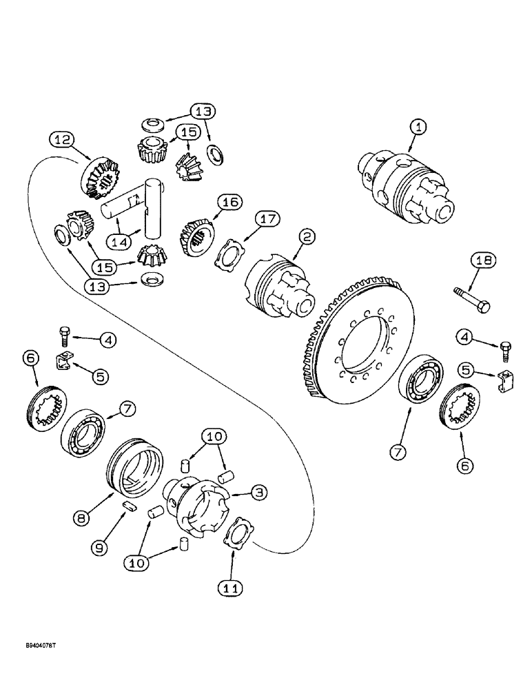 Схема запчастей Case 860 - (6-65I) - FRONT AND REAR AXLE ASSEMBLIES DIFFERENTIAL, AXLES W/HYDRAULIC LOCKING DIFFERENTIAL (06) - POWER TRAIN